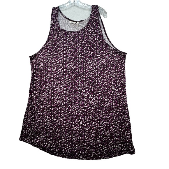 LOGO Layers by Lori Goldstein Plus Sz. 3X Purple Long Tunic Tank Top Jersey Knit - Picture 1 of 9
